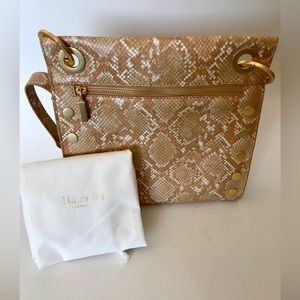 Hammitt Tony Medium Toast Tan Snake Leather w/ Brushed Gold Rivets & Hardware